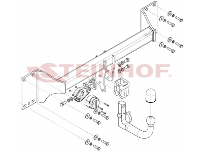 Фаркоп для Audi E-Tron (GEA) Sportback 09/2019-н.в. Audi E-Tron (GEN) 09/2018-н.в. вертикальное быстросъемное крепление шара на ключе