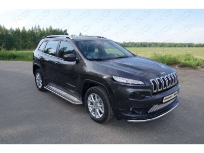 Накладка решётки радиатора 12 мм ТСС для Jeep Cherokee 2014-2018