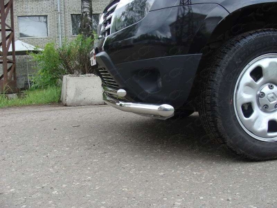 Защита передняя двойная 60/42 мм ТСС для Renault Duster 2011-2015