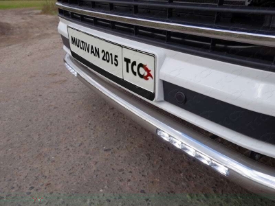 Защита переднего бампера с ДХО 60 мм ТСС для Volkswagen Multivan T6 2015-2021