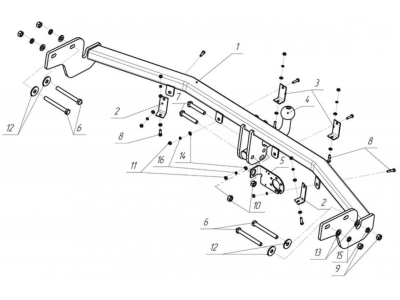 Фаркоп Avtos для Hyundai Santa Fe 2006-2012