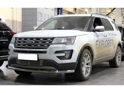 Защита переднего бампера 60 мм с подгибами для Ford Explorer 2015-2017
