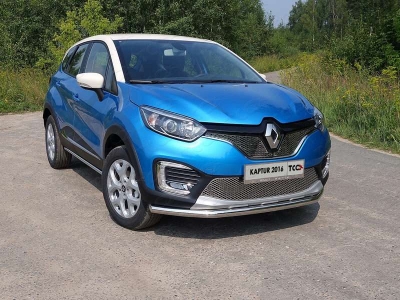 Защита переднего бампера 60 мм ТСС для Renault Kaptur 2016-2021