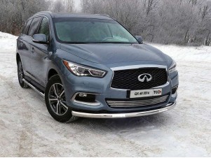 Защита переднего бампера с ДХО 76 мм для Infiniti QX60 № INFQX6016-38