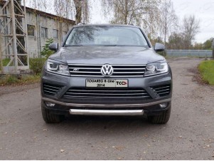 Защита передняя овальная 75х42 мм для Volkswagen Touareg R-Line № VWTOUARRL14-13