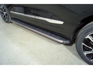 Пороги алюминиевые с пластиковой накладкой (карбон серые) 1820 мм для Haval Jolion 1.5 2021 – н.в. HAVJOL21-28GR