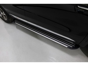 Пороги алюминиевые Slim Line Silver для Changan CS75 № CHANCS7520-25S