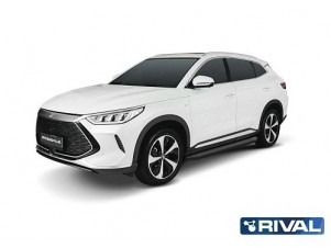 Порог-площадка "Premium-Black" A180ALB Rival + комплект крепежа BYD Song Plus 2023-н.в. (V - 1.5 PHEV, 4WD) №A180ALB.0701.1