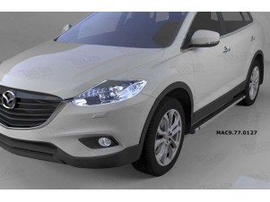 Пороги алюминиевые Emerald Black для Mazda CX-9 № MAC9.77.0127