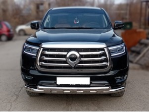 Защита переднего бампера d-76+60 с перемычками для Great Wall Poer 2019-н.в. №GWP_1.3