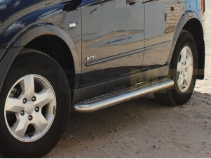 Пороги с площадкой алюминиевый лист 60 мм для Ssang Yong Rexton № SSR_1.3