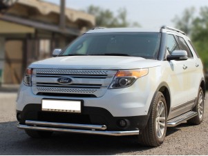 Защита передняя двойная 60-53 мм для Ford Explorer Sport № FE2013S_1.1